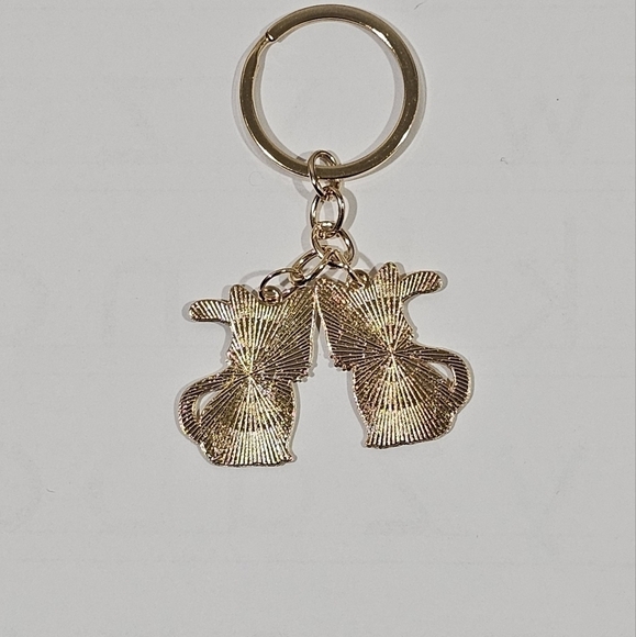 Twin Cat Moon Witchy Wiccan Goth Sailor Moon Keychain for Keys Bookbag - Picture 3 of 3